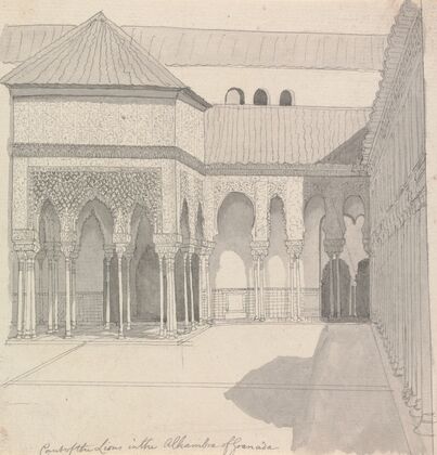 Court of the Lions in the Alhambra of Granadana