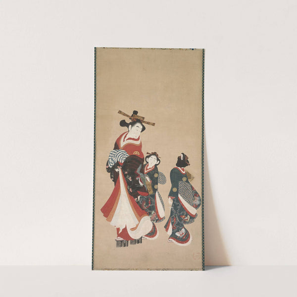 Courtesan and Attendants by Engetsudō