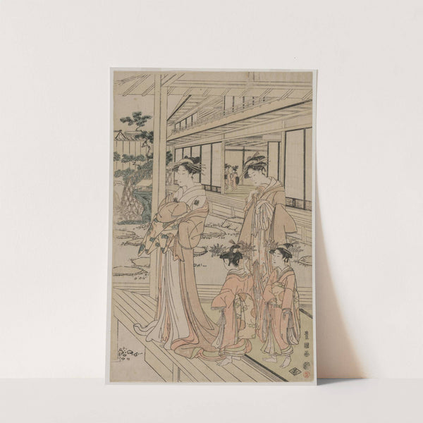 Courtesan Standing on a Veranda by Toyokuni Utagawa