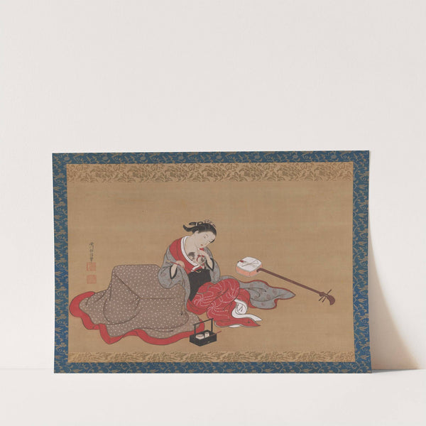 Courtesan with a Kitten (18th century) by Nishikawa Sukenobu