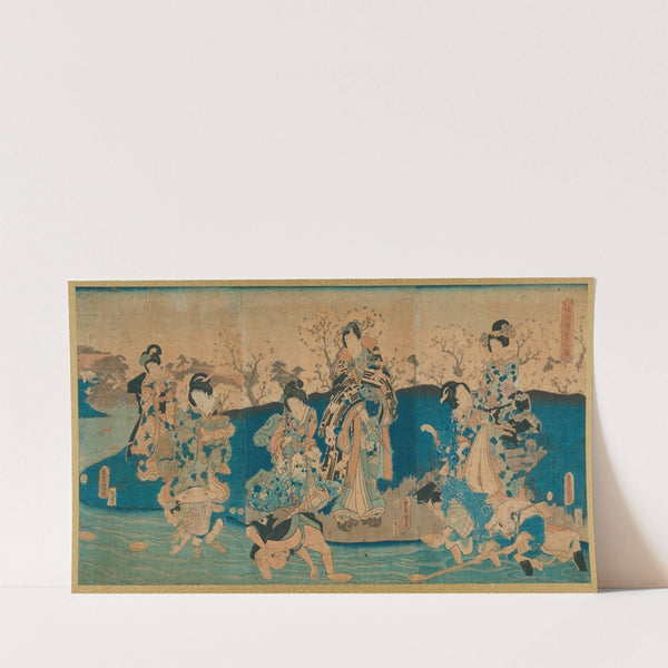 Courtesans and a Modern Genji Drinking from Floating Cups (1852) by Utagawa Kunisada (Toyokuni III)