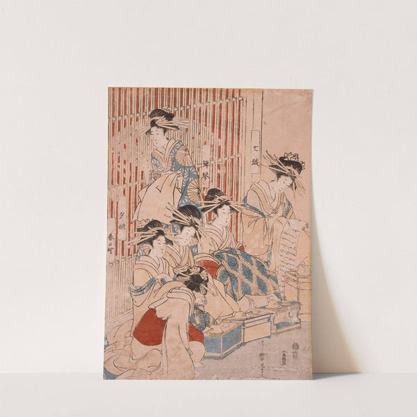 Courtesans of the Ōgiya Brothel on Display (1806) by Kitagawa Utamaro