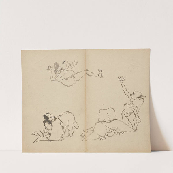 Courtiers’ Farting Contest (1800s) by Kawanabe Kyōsai