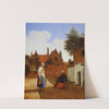 Courtyard in Delft at Evening- a Woman Spinning by Pieter De Hooch