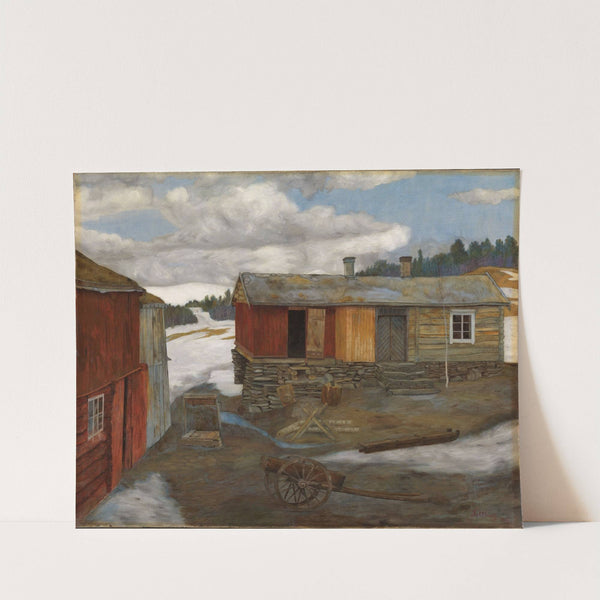 Courtyard in Slush at Røros by Harald Sohlberg