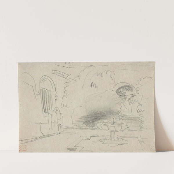 Courtyard with a Fountain (1832) by Eugène Delacroix