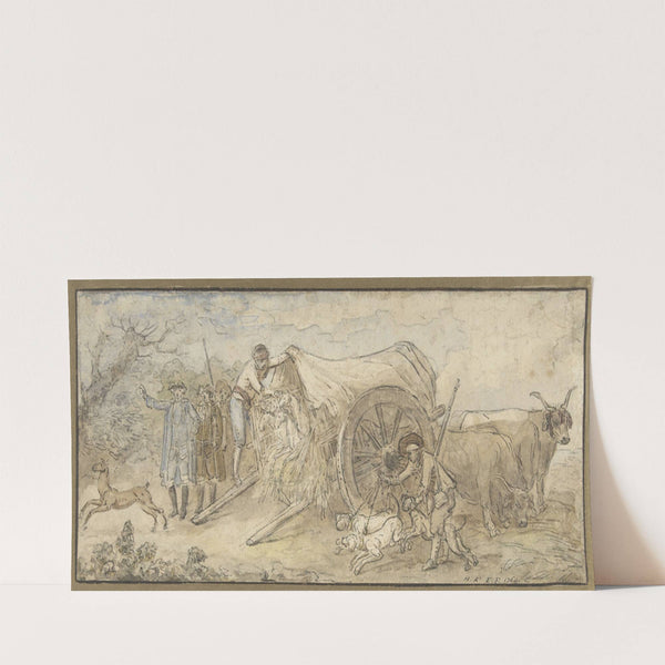 Covered wagon in the Campagna (1765) by Hubert Robert