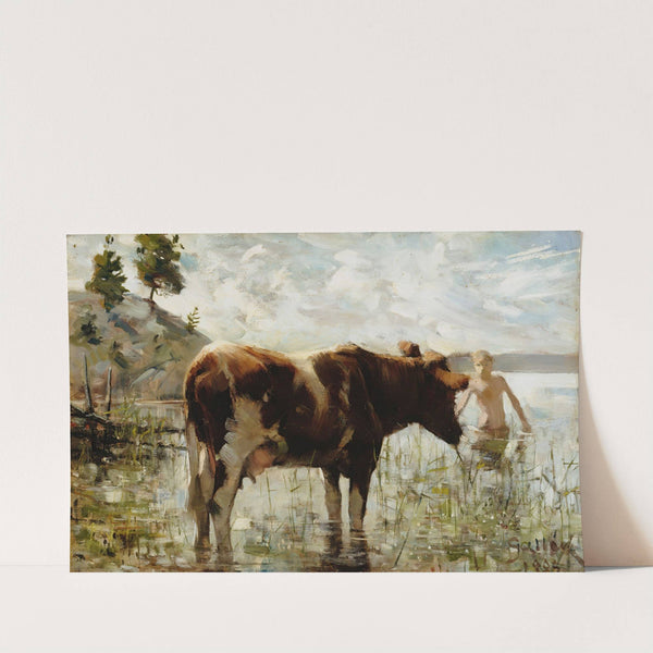 Cow And Boy, 1885 (1907) by Akseli Gallen-Kallela