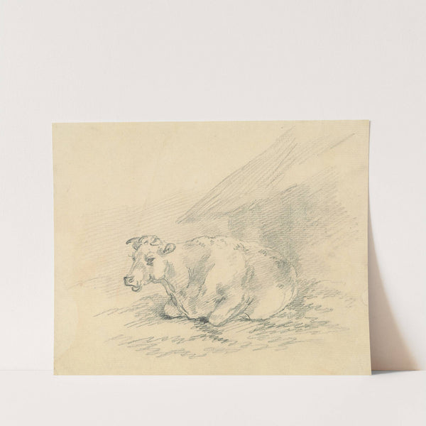 Cow Lying Next to a Barn by Sawrey Gilpin