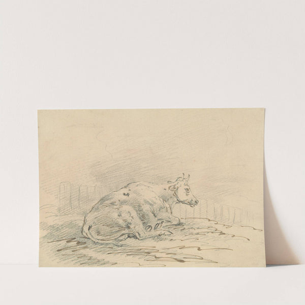 Cow Lying Next to a Fence by Sawrey Gilpin