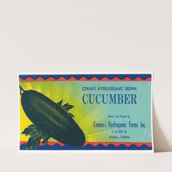 Cowan’s Hydro-Organic Grown Cucumber Label (1930-1950)