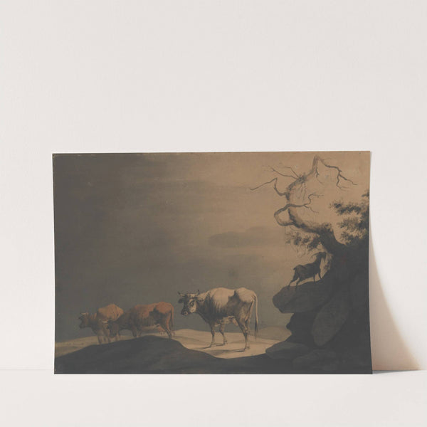Cows and a Goat in a Landscape by Jean-Baptiste Pillement