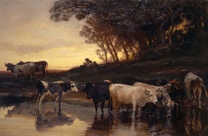 Cows at the Watering Place