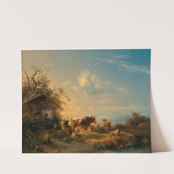 Cows in a Meadow (1852) by Edmund Mahlknecht