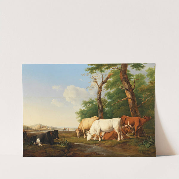 Cows in a meadow by Alexander Johann Dallinger von Dalling