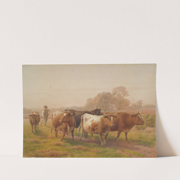 Cows in landscape by Henry Birtles