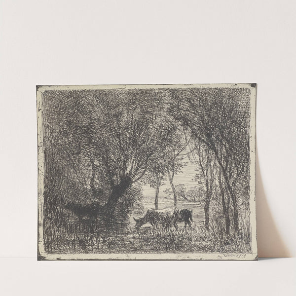 Cows in woods (1862) by Charles François Daubigny