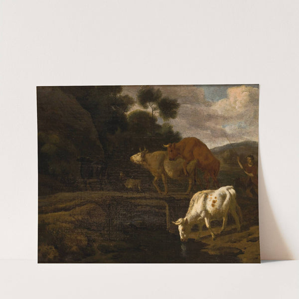 Cows on a Footbridge by Dirck van Bergen