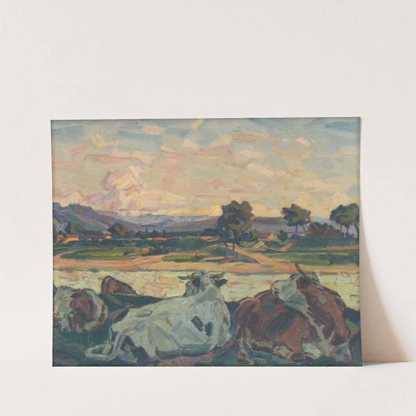 Cows on a River Bank (1930–1935) by Gustáv Mallý