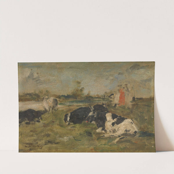 Cows on the meadow by Eugène Boudin