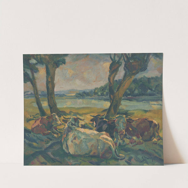 Cows Resting (1929) by Gustáv Mallý