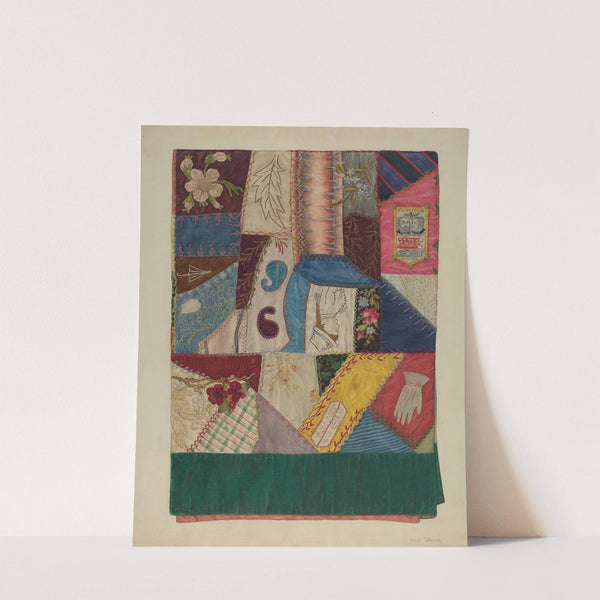 Crazy Quilt (Section of) by Mina Greene