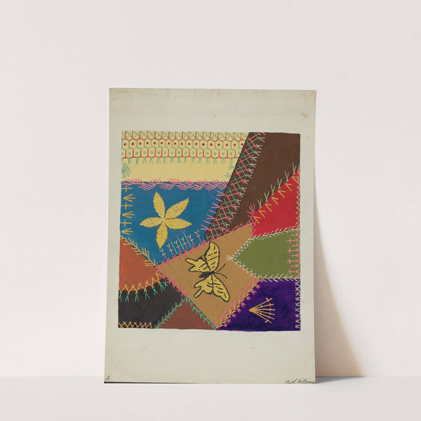 Crazy Quilt (Section) (c. 1940) by Ruth M. Barnes