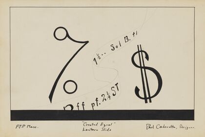 Created Equal: Sketch no. 12, Lantern Slide (Ticker Tape and Financial Symbols) (1934-1943)