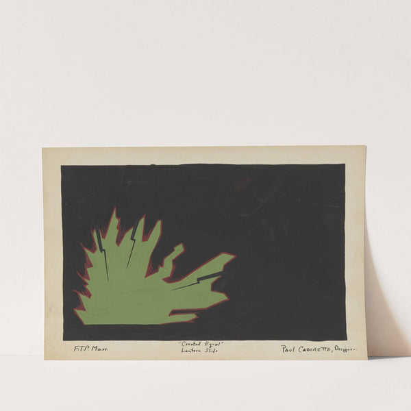 Created Equal: Sketch no. 16, Lantern Slide (Green Shape) (1934-1943) by Paul Cadorette