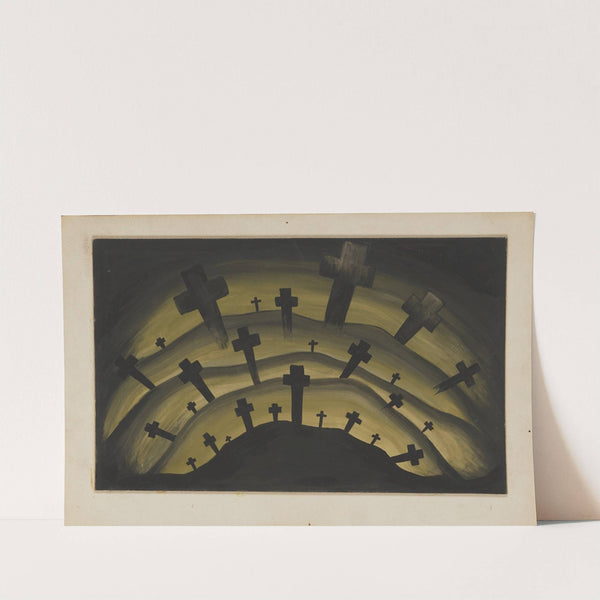 Created Equal: Sketch no. 17, Stereopticon Background (Crosses) (1934-1943) by Paul Cadorette