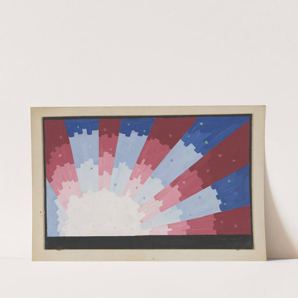 Created Equal: Sketch no. 18, Stereopticon Background (Red, White, and Blue) (1934-1943) by Paul Cadorette