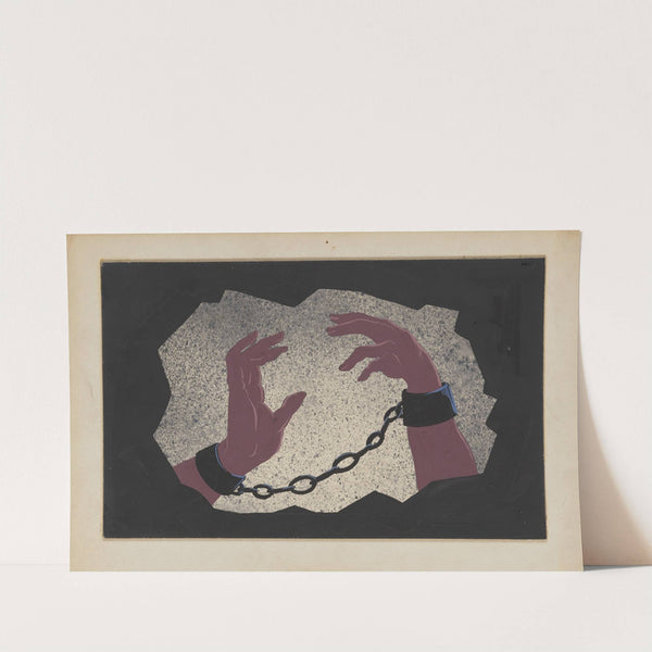 Created Equal: Sketch no. 21, Stereopticon Background (Hands in Manacles) (1934-1943) by Paul Cadorette