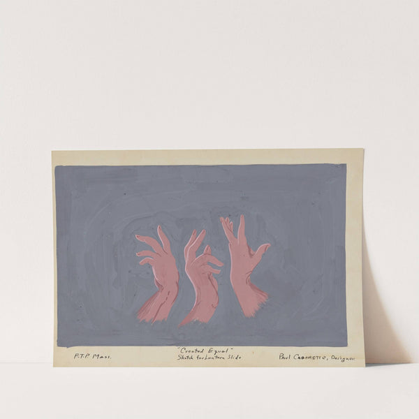 Created Equal: Sketch no. 23, Sketch for Lantern Slide (Hand Studies) (1934-1943) by Paul Cadorette