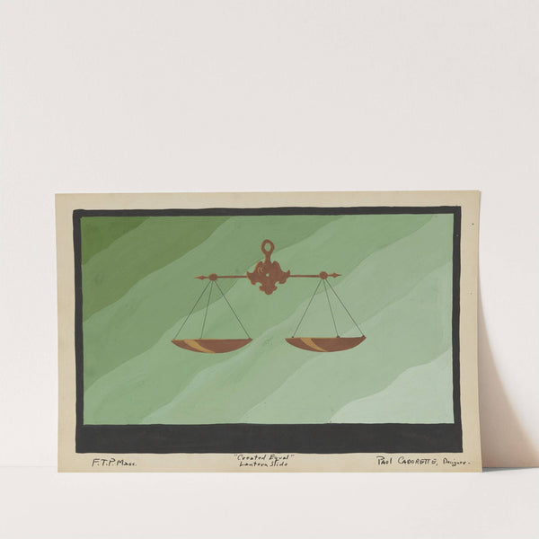 Created Equal: Sketch no. 2b, Lantern Slide (1934-1943) by Paul Cadorette