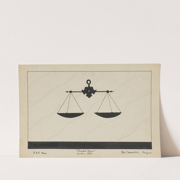 Created Equal: Sketch no. 3, Lantern Slide (B+W) (1934-1943) by Paul Cadorette