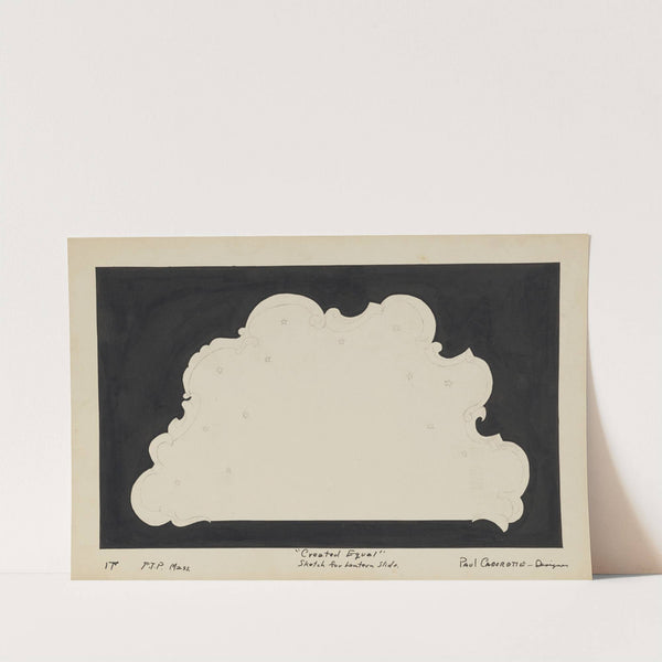 Created Equal: Sketch no. 9, Sketch for Lantern Slide (Framed Sky) (1934-1943) by Paul Cadorette