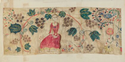 Crewel Embroidered Valance