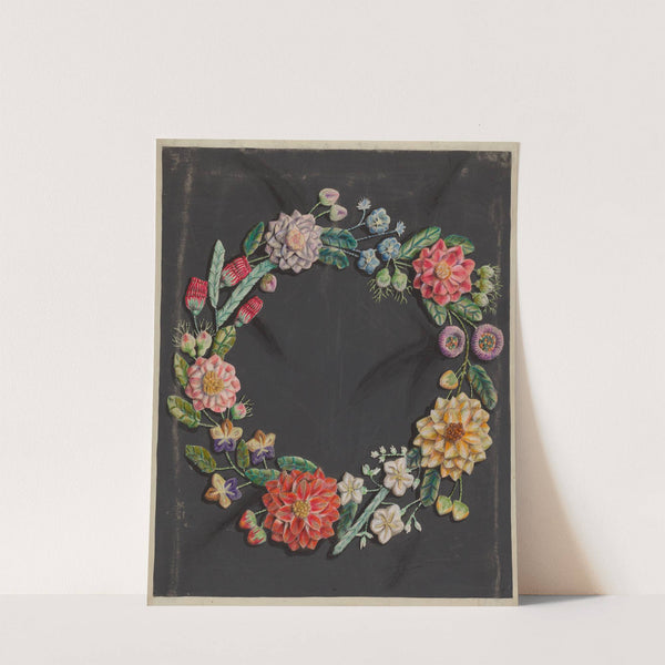 Crewel Work Wreath by Robert Stewart