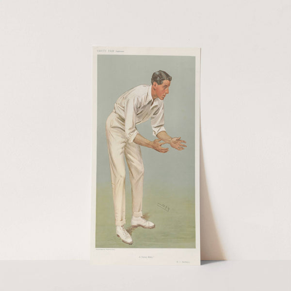 Cricket. ‘A Century Maker’. K.L. Hustings. 14 August 1907 (1907) by Leslie Matthew Ward