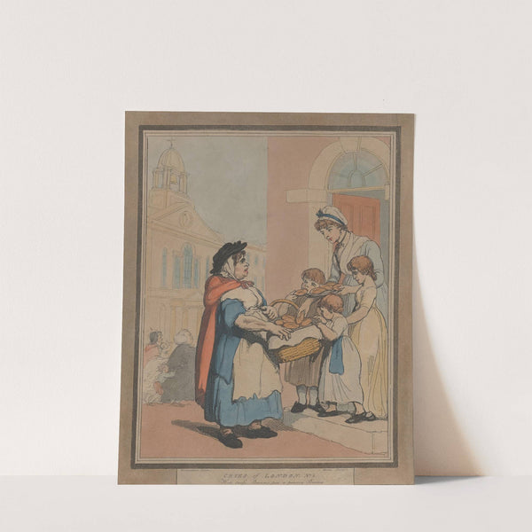 Cries of London, No. 8 ; Hot cross bunns, two a penny bunns by Thomas Rowlandson