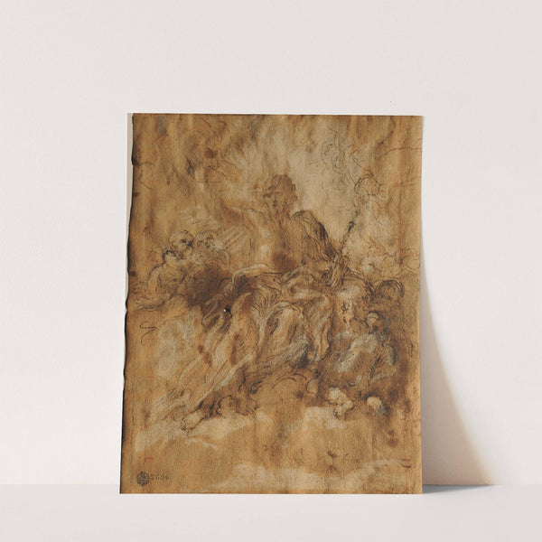 Cristo en una Gloria de ángeles by Giovanni Battista Gaulli