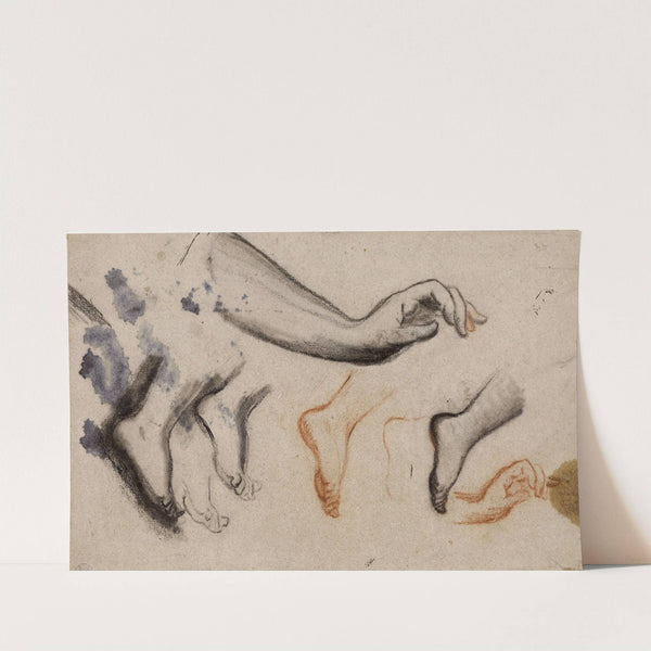 Croquis de bras gauche et diverses esquisses de pieds by Narcisse-Virgile Diaz de La Peña