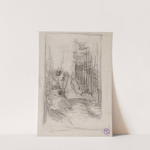 Croquis d'une allée en forêt by Narcisse-Virgile Diaz de La Peña