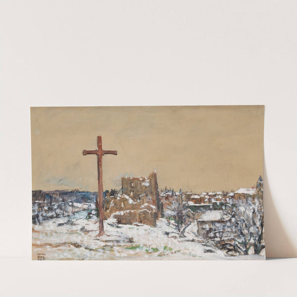 Cross on a Winter Hilltop by Harvey T. Dunn