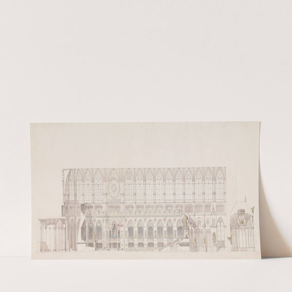 Cross Section of the Nave of Reims Cathedral, decorated for the Coronation of King Louis XVIII (1815) by Charles Percier