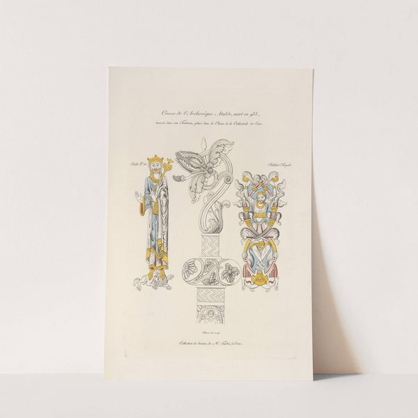 Crosse de l'archevêque Atalde, mort en 933, trouvée dans son tombeau, placée dans le chœur de la cathédrale de Sens. by Nicolas Xavier Willemin