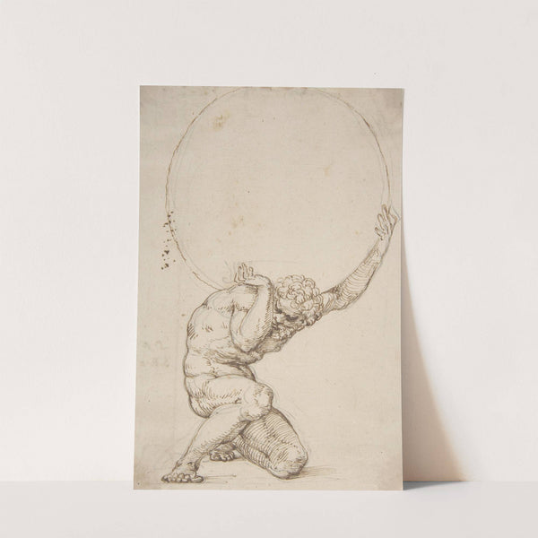 Crouching Figure of Atlas by Baldassare Peruzzi