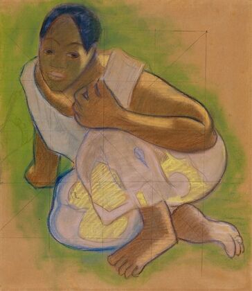 Crouching Tahitian Woman