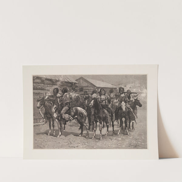 Crow Indians firing into the agency (1887) by Frederic Remington