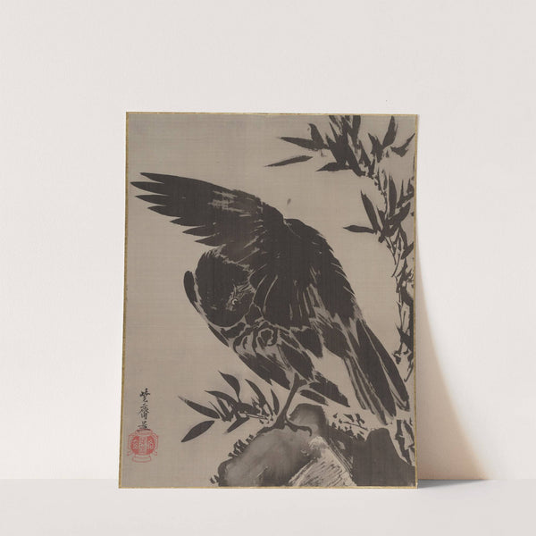 Crow on a Rock (ca. 1887) by Kawanabe Kyōsai